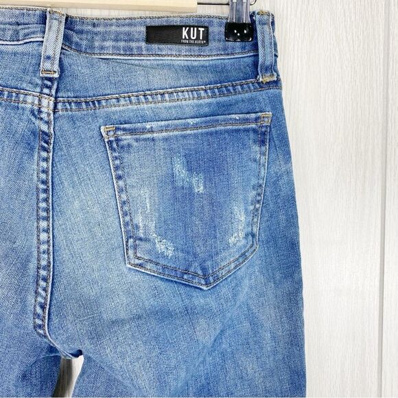 KUT From The Kloth | Distressed Catherine Boyfriend Jeans Size 00 - Picture 4 of 10